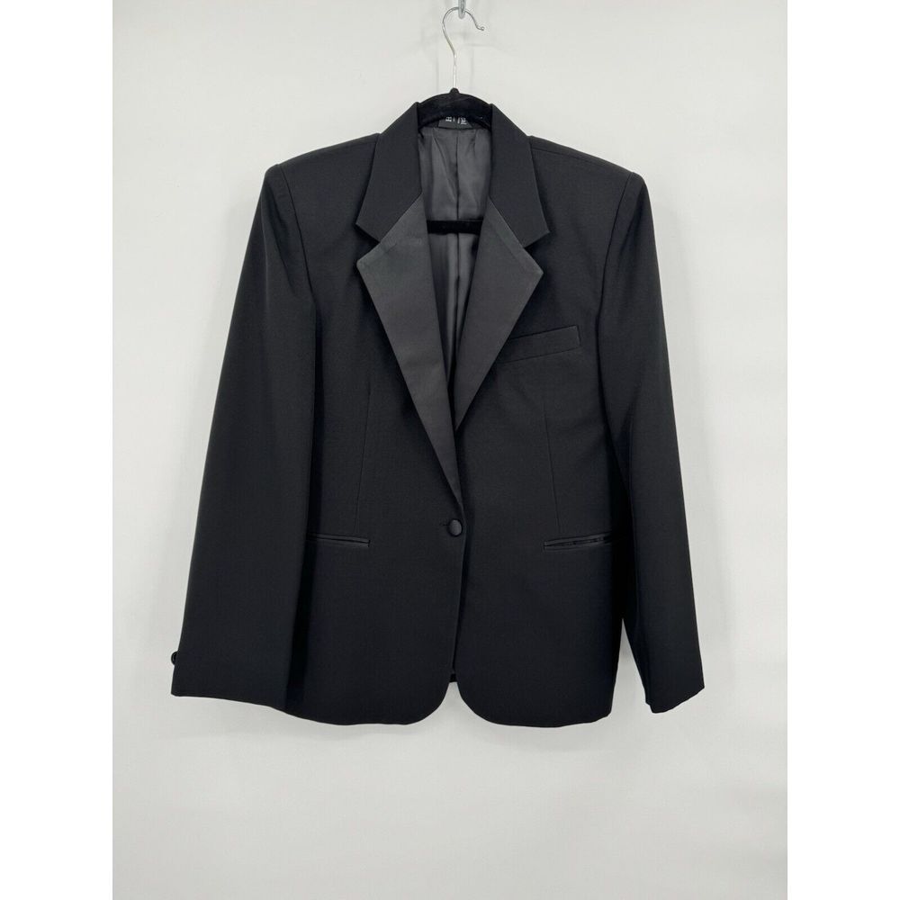 Henry Segal Womens Size 6 Black Tuxedo Jacket One‎ Button Closure